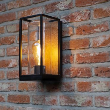 Lutec Flair - Außenwandleuchte - 12 x 13,9 x 26 cm - IP44 - schwarz und braun