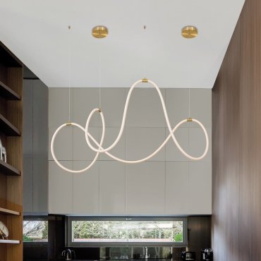 Nova Luce Cerelia - Pendelleuchte - 150 x 60 x 120 cm - 57W dimmbare LED inkl - Messing gold und weiß