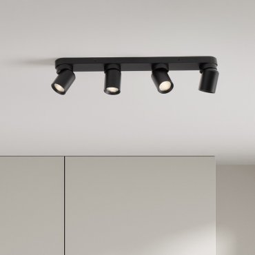 Nova Luce Amecy - Aufbaustrahler 4L - 60 x 12,5 x 6,5 cm - Sand schwarz