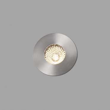 Faro Grund - runder Bodenspot für außen - Ø 80 mm, Ø 60 mm versenkt - inkl. 7W LED - IP67 - Edelstahl mattiert - Lichtfarbe warmweiß (2700K)