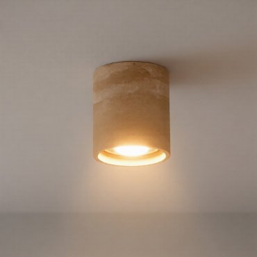Nova Luce Balma - Außen-Deckenleuchte - Ø 10,2 x 12 cm - 10W LED inkl. - IP65 - Marmor Travertin