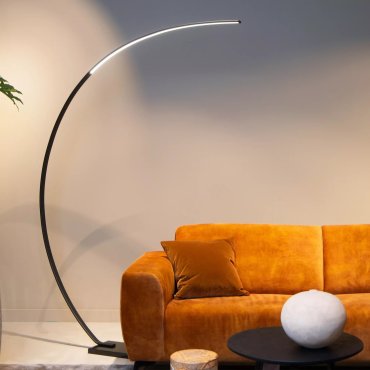 Lucide Curve - Stehleuchte - 140,4 x 22 x 192 cm - 15W LED mit Dimmfunktion inkl. - schwarz