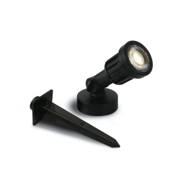 ONE Light LED Garden Spots - Bodenspot auf Erdspieß - Ø 5,5 x 15 cm - 5W LED inkl. - IP65 - schwarz - weiße Lichtfarbe