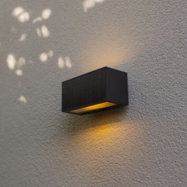 Lutec Inka - Hybrid-Wandleuchte für den Außenbereich - 18 x 8 x 8,9 cm - 9W LED inkl. - IP44 - dunkelgrau