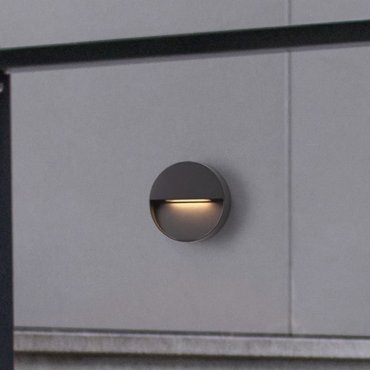 Nova Luce Arne - Außenwandleuchte - Ø 12 x 2,9 cm - 2W LED inkl. - IP54 - dunkel anthrazit