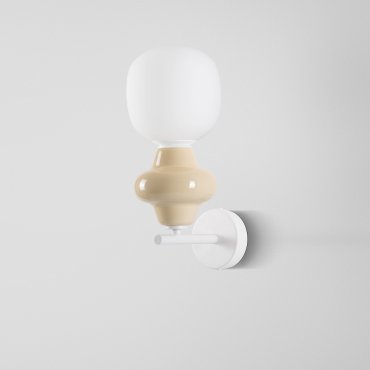 Nova Luce Clio - wandleuchte - Ø 15 x 37 cm - gelb und Opalglas
