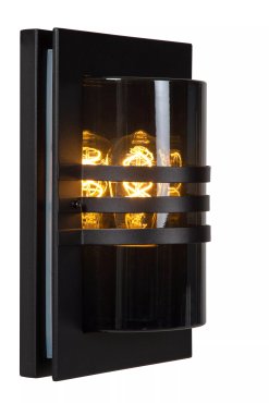 Lucide Privas - Außenwandleuchte - 22 x 12,7 x 33 cm - IP44 - schwarz