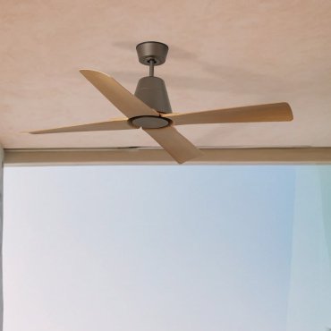 Faro Typhoon M - Deckenventilator mit Fernbedienung - Ø 127 cm - IP44 - braun und Ahorn