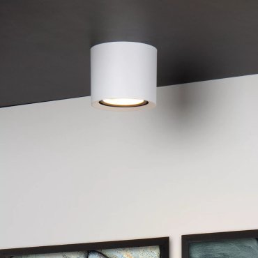 Lucide Fedler - Aufbaustrahler - Ø 12 x 8,5 cm - 12W dimmbare LED inkl - dimmbar auf warm - weiß
