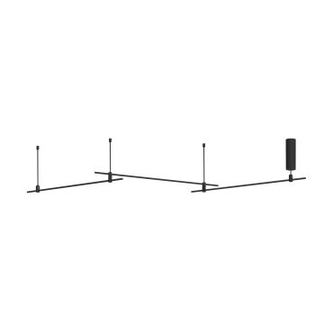 Nova Luce Cron - magnetische Röhrenstruktur - 300 x 35 cm - 100W LED inkl. - sand schwarz