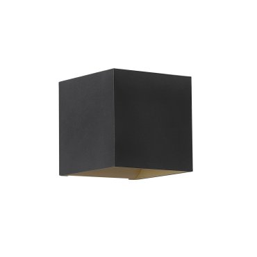 Searchlight Cube - Wandleuchte - 9,7 x 9,7 x 9,7 cm - schwarz mit gold