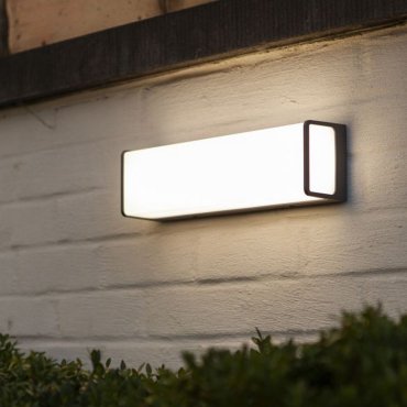 Lutec Doblo - Außenwandleuchte - 35 x 8 x 10 cm - 34W LED inkl. - IP54 - dunkelgrau