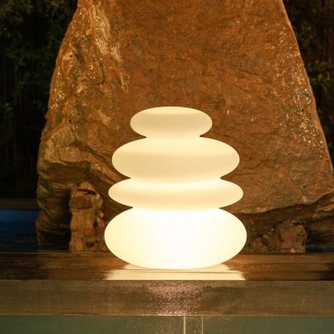 New Garden Balans - wiederaufladbare Stehleuchte - RGB+W - 36 x 59 x 65 cm - 1W dimmbare LED inkl. - IP54 - weiß