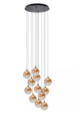 Lucide Gisela - Pendelleuchte - Ø 61 x 326 cm - 12 x 3,6W dimmbare LED inkl. - bernsteinfarben