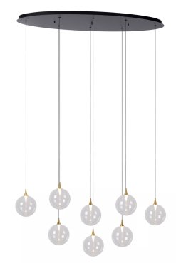 Lucide Gisela - Hängeleuchte - 140 x 40 x 150 cm - 8 x 3,9W dimmbare LED inkl. - transparent