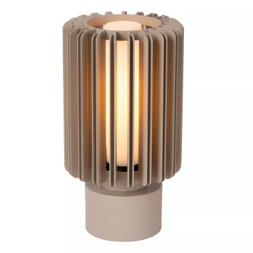 Lucide Lambres - Tischlampe - Ø 15 x 27 cm - taupe