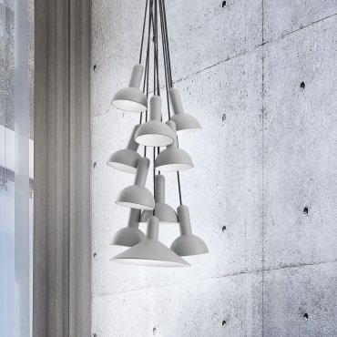 AUSSTELLUNGSSTÜCK - Nova Luce Ferrara - Pendelleuchte - Ø 55 x 180 cm - hellgrau