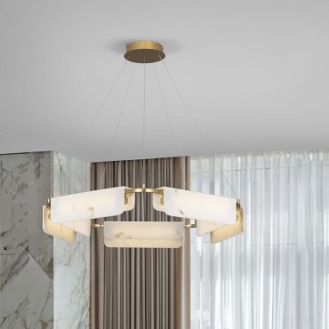 Nova Luce Aider - Hängelampe - Ø 93 x 130 cm - 45W dimmbar LED inkl. - messing gold