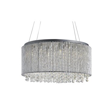 Searchlight Beatty - Pendelleuchte - Ø 41 x 142 cm - Chrom und transparent