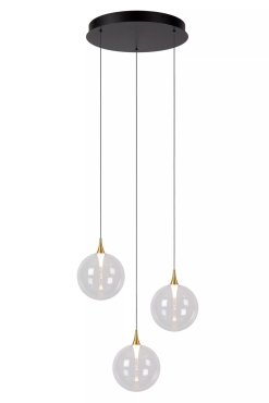Lucide Gisela - Hängeleuchte - Ø 36 x 150 cm - 3 x 3,6W dimmbare LED inkl. - transparent
