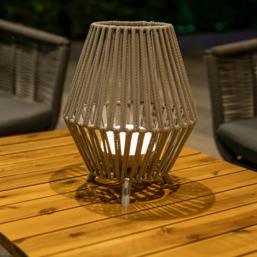 New Garden Conta 30 - Steh-/Tischleuchte für den Außenbereich mit wiederaufladbarem Leuchtmittel und Fernbedienung - 9W LED inkl - Ø 25,5 x 32,5 cm - IP54 - grau