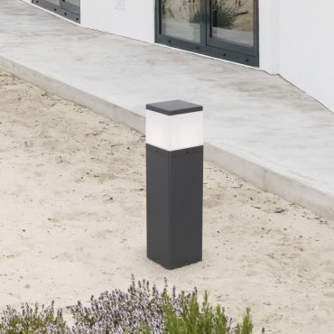 Nova Luce Ferron - Gartenleuchte - 13 x 50 x 13 cm - IP65 - dunkelgrau