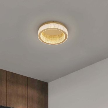 Nova Luce Kinara - Deckenleuchte - Ø 40 x 11 cm - 46W dimmbar LED inkl. - gold