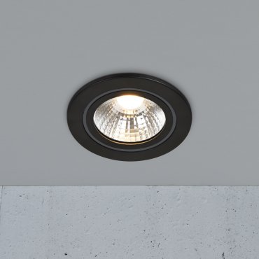 Nordlux Alec 1-Kit - Einbaustrahler - Ø 95 mm, Ø 80 mm Einbaumaß - 3 Stufen Dimmer - 6,1W LED inkl. - IP44 - schwarz