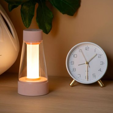 Lucide Lorali - wiederaufladbare Tischleuchte - Ø 7,7 x 16 cm - 1,2W LED mit Dimmfunktion inkl. - IP44 - rosa