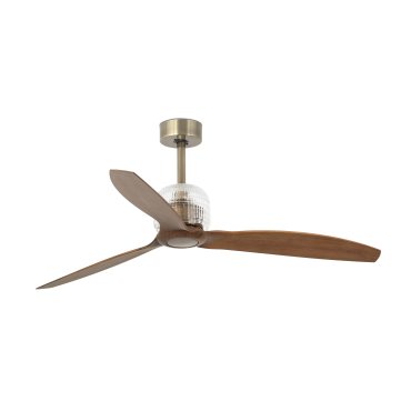 Faro Deco Fan - Deckenventilator mit Fernbedienung - Ø 128 cm - dunkelbraun und antikes Messing