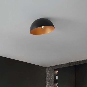 Nova Luce Onia - Deckenleuchte - Ø 40 x 25 cm - Sand schwarz und gold