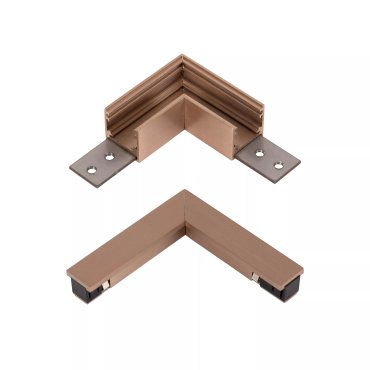 Lucide Linial – magnetisches Schienensystem – horizontales Eckprofil &amp; elektrischer Verbinder – 9 x 9 x 1,8 cm – Champagner