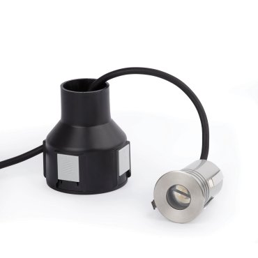 Faro Curtis Asimetric - runder Bodenspot für den Außenbereich - Ø 55 mm, Ø 80 mm versenkt - inkl. 2W LED - IP67 - Edelstahl mattiert