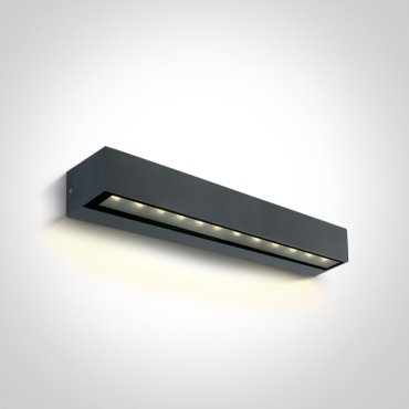 ONE Light Linear Outdoor Series Simple Sided - Wandleuchte - 38 x 7,6 x 6,6 cm - 9W LED inkl - IP65 - anthrazit