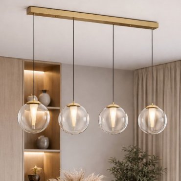 Nova Luce Galeo - Hängelampe - 136 x 179 x 22 cm - 25W dimmbar LED inkl. - Sandgold