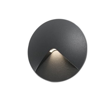 Faro Uve - Wandeinbauleuchte - Ø 9 x 5 cm - 2W LED inkl. - IP44 - dunkelgrau
