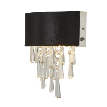 Searchlight Glamour - Wandleuchte - 24 x 23 cm - schwarz und transparent