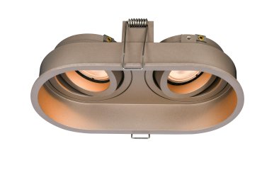 Artdelight Rex2 - Einbaustrahler - 175 x 92 mm, 2 x Ø 86 x 81 mm Einbaumaß - champagnerfarben