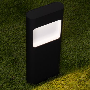 Nova Luce Tall - Gartenleuchte - 12,5 x 30 x 4 cm - 4W LED inkl. - IP54 - Sand schwarz