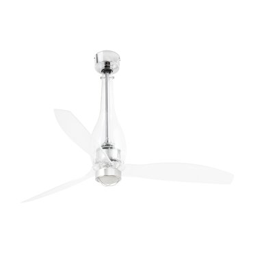 Faro Eterfan - Deckenventilator mit Licht und Fernbedienung - Ø 128 cm - 17W LED inkl. - Chrom und transparent