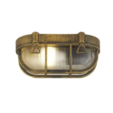 Searchlight Bulkhead - Decken-/Wandleuchte für den Außenbereich - 16 x 25 cm - IP44 - Schwarzgold