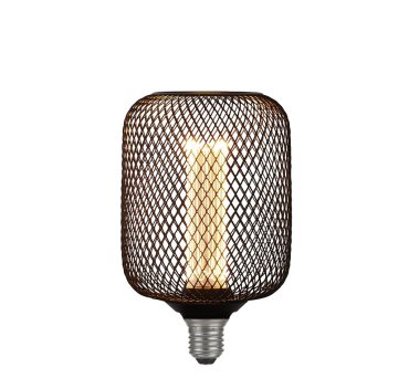 Searchlight Drahtgeflecht-Effektkugel - Ø 12 x 18,5 cm - E27 - 4,5W dimmbar - 2700K - schwarz