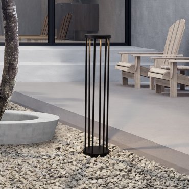Nova Luce Nereus - Gartenpfosten - Ø 16 x 75 cm - 8W LED inkl. - IP65 - dunkel anthrazit