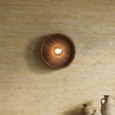 VK Lighting Halo - wandleuchte - Ø 40 x 14 x 8 cm - walnuss