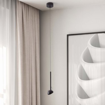 Nova Luce Ola - Hängelampe - Ø 8 x 145 cm - 4W LED inkl. - sand schwarz