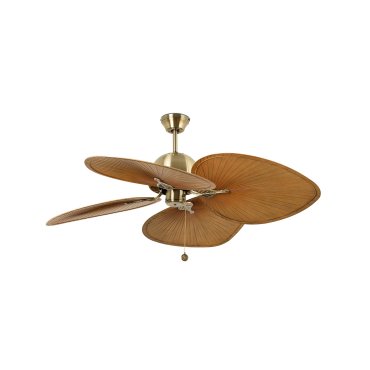 Faro Cuba - Deckenventilator mit Zugschalter - Ø 132 cm - Messing antik und braun