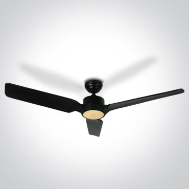 ONE Light Black Body - Deckenventilator mit Licht und Fernbedienung - Ø 132 x 35 cm - schwarz