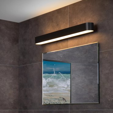 Lucide Madelon - Spiegelleuchte - 60 x 5 x 10 cm - 9W LED inkl. - IP44 - schwarz und opal