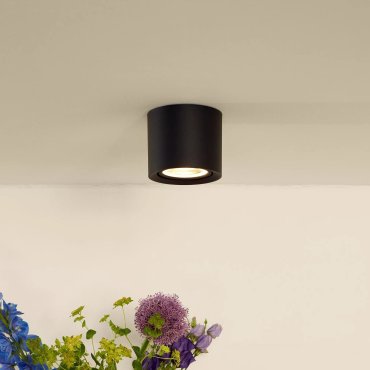 Lucide Fedler - Aufbaustrahler - Ø 12 x 8,5 cm - 12W dimmbare LED inkl - dimmbar auf warm - schwarz