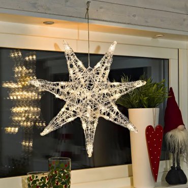 Konstsmide Weihnachtsbeleuchtung - Weihnachtsstern - 45 x 2,5 x 45 cm - transparent
